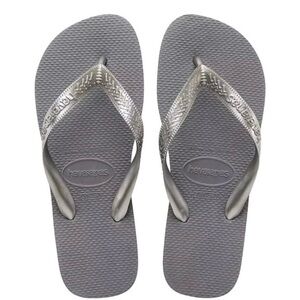 Havaianas Metallic Gray Flip Flops
